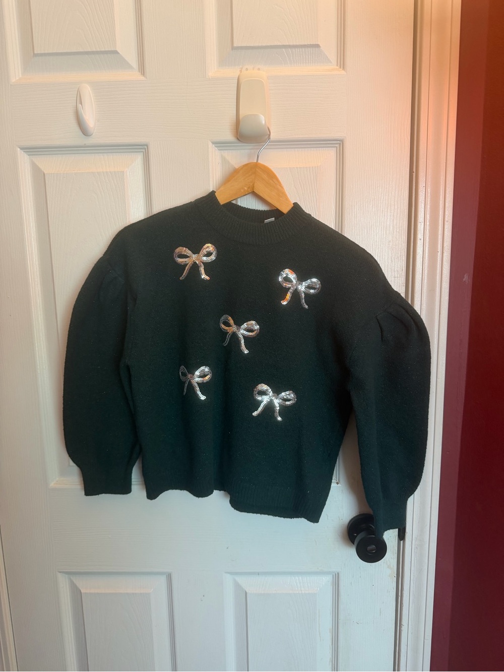 The Children's Place Sweater with Silver Sequin Bows